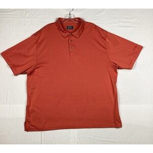 Ben Hogan Performance Men's 2XL Polo Shirt Orange‎ Striped, Short Sleeve